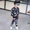 Spring Autumn Boys Girls Camouflage Tracksuit Clothes Set Kids Cardigan Trousers Sport Suit Children Disguise Clothing Sets 211025