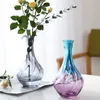 Creative simplicity Glass Vases Rich Bamboo Lily Striped Vase Home Living Room Flower Arrangement 17cm Desk ornaments