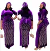 Плюс размер женской одежды Дашики цветы картины печати длинное платье 3/4 рукава случайные африканские платья элегантные Vestidos 210525