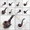 Pipes Smoking Aessories Household Sundries Home & Gardenboutique 705 Carved Ebony Solid Wood Manual Old Curved Log Filter Tobao Pipe Hwf7127