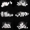 Fermagli per capelli Barrettes 20Pcs Fashion Wedding Bridal Pearl Flower Clear Crystal Strass Pins Damigella d'onore Hairwear Accessori per gioielli