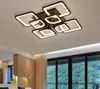 Современные светодиодные светильники люстры для гостиной столовой кухня спальня дома черный прямоугольник крытый потолочный светильник осветительные светильники