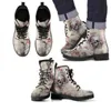 Stivaletti da donna Scarpe con tacco basso Donna Vintage Pu Leather Autunno Inverno caldo alta neve Moto Skull Pansy 210911