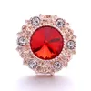 Fiore di strass placcato oro all'ingrosso Ginger Snap Button Chiusure Risultati dei gioielli Zircon Charms 18MM Bottoni automatici in metallo fornitore della fabbrica