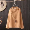 Etnische kleding Liziqi Traditionele T-shirt Casual Volledige Mouw Chinese Blouse Dames Tops Broek Katoen Linnen Anyt Tang Suit Hanfu