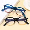 Lunettes de soleil Anti-bleu Vintage, Style rond classique, pour hommes et femmes, unies, Rivets à trois points, Cool, montures de lunettes