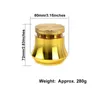 63MM /2.48" Golden Metal Herb Grinder Smoking Gold Spice Tobacco Grinders Drum Shape 4-Piece Aluminum Alloy Hand Muller Transparent Window Design