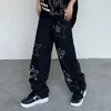 Männer Jeans Y2k Männer Stern Gedruckt Hosen Herbst Koreanische Mode Gothic High Street Stil Lose Beiläufige Dünne Gerade Breite bein Hosen