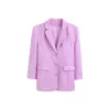 Twotyle elegante impresión blazer de mujer con muescas de manga larga bolsillo femenino blazers otoño ropa de moda de gran tamaño 211006