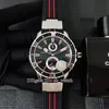 New Diver 266-10-3/92 Automatic Mens Watch Rose Gold Case Black Dial Date Rubber Strap Gents Sport Watches