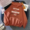 Lets Go Brandon Print Streetwear Man Clothes Pocket Casual Fleece Hoodie Sweatshirts Mode Harajuku Oversize Anime Sweatshirt H1227