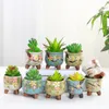Seramik Vazo Saksı Etli Bitkiler Mini Bahçe Saksı Ev Ofis Dekorasyon