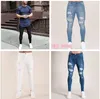 Vår och sommar tunna sektion män jeans tonåringar casual tight knä hål tunna män byxor 4colors