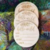 10pcs بطاقة الخشب معلمي Hello World Wooden Personalized Baby Baby Plaque Sign Pography Props Duffe Gift234e