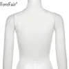 Forefair Women White Sexy Knit Crop Top O Neck Sleeveless Hollow Out Bandage Shirt Fashion Basic Summer Y2k Tank Top Casual 2021 Y0824