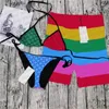Kleurrijke Brief Liefhebbers Badmode Bikini's Shorts Push Up Padded Dames Badpak Zomer Strand Zwemshort voor heren