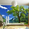 Papéis de parede Papéis de parede grande grande parede mural TV Sofá cenário 3D Estéreo chinês Magnolia Tamanho personalizado