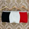 High Quality Red Black White Gold Silver Waist Rayon Mini Bandage Skirt Night Club Party 210527