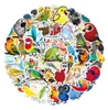 50pcs / set affiche Petits autocollants de planche à roulettes étanches Oiseaux de bande dessinée Perroquets Graffiti Pour ordinateur portable Bouteille Casque Autocollant de voiture PVC Guitare Stickers