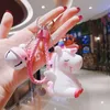 2021 moda çeşitlilik stilleri unicorns zincir oyuncaklar kızlar için karikatür pembe zincir tatlı sırt çantası anahtar chian aksesuarları hediyeler