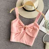 Bowknot Camisole Outer Wear Women's Summer All-match Slim Backless Sleeveless Top 210709