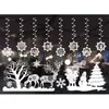 Window Stickers Year Decals Decor Merry Christmas Wall Decorations White Snowflakes Glass For Home