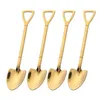 Kaffe Spoon Satser Rostfritt Stål Retro Iron Shovel Ice Cream Spoons Creative -Spoon Fashion 4PCS / Set Porslin CGY104