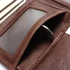 Plånbok Antitheft Scanning Leather Hasp Fritid Mäns Slim Mini Case Card Trifold Purse