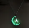 Silver Color Charm Luminous Pendant Necklace Women Moon Glowing Stone Necklace Christmas Necklaces Jewelry Gifts GC677