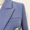 ハイエンドクラシックレディースブレザー秋のカジュアルなダブルブレストジャケット高品質の生地オフィスプロフェッショナルスーツ210527