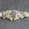 Couchons de mariage fleurs de mode Floral Bridal Sash avec Crystal Rhinestone Gris Bourgogne Blanc Beige Belon Beige