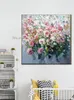Dipinto ad olio dipinto a mano Bella rosa coltello fiori bianchi su tela, decorazione moderna quadrata decorazione domestica pittura 210310