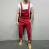 Erkek Kot Pantolon Erkekler için Pocket Denim Genel Tulum Serin Tasarımcı Marka Sokak Giyim Seksi Askı Pantolon E21264a