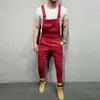 Men's Jeans Man Pants For Men Pocket Denim Overall Jumpsuit Cool Designer Brand Streetwear Sexy Suspender Pant E21