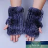 Mode Real Rex Fur Dam Vinterhandskar Äkta Päls Vantar Flicka Fingerlösa Handskar Handledsvärmare Elastisk Fluffig Fabriksprisexpert design Kvalitet Senaste stilen