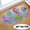 38cm*69cm Cute Cartoon Anti-Slip PVC Bath Mats With Sucker Bathroom Carpet Shower Pad Soft Massage Multi-Color 211026