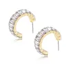 Rainbow Rhinestone Hoop Earring for Women Girls Colorful Crystal Huggie Earrings Fashion Jewelry Dazzling Circle Ear rings 12 colors Epacket