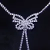 Симпатичные Kawai Oced Out Butterfly Choker Ожерелье для Женщин Девушки Цепочка Горный Хрусталь Изящные Ожерелье Подвески Ювелирные Изделия Мода
