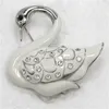 12 stks / partij Hale Mode Broche Rhinestone Emaille Swan Pin Broches C101427