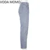 Streetwear Style coréen Jeans pour femmes mode taille haute jambe large femmes Denim Jeans Harajuku Cargo pantalon jeans femme 210715