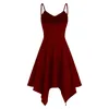 Vestidos casuales vestido para mujer elegante talla grande moda sólido asimétrico camis pañuelo mini verano femenino vestidos286w