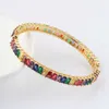 Braccialetti con zirconi arcobaleno in rame di alta qualità Braccialetti per donne Ragazze Braccialetto di lusso di marca con ciondolo Boho Party Jewelry Gift Q0717