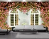 3d tapety sypialnia białe okna delikatne kwiaty 3d tapety romantyczny kwiat krajobraz jedwab 3d mural