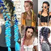 İnsan Ponytails 165 g / paket Yüksek Sıcaklık Fiber Jumbo Örgü Saç Ön Gerilmiş 82 Inç Kutu Örgüler için Sentetik Tığ Uzantıları