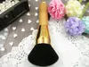 Bambu pressad pulver Makeup Single Brush Mjukt syntetfiber Wooded Handle Airbrush för ansikte Tonad Lös efterbehandling Pulver Kvinna Hud Kosmetik Verktyg