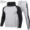 SITEWEIE Fall Winter Men 2 Piece Set Thicken Tracksuits Outfit Sweatpant and Sweatshirts Pullovers Hoodies Men Clothes L472 201128
