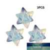 3Pcs Natural Quartz Crystal Stone Merkaba Star Carved Point Healing Home Decoration Crafts Ornaments