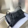 2022 Kobiety Torby Klepsydra Czarny Krokodyl Tłoczono Calfskin Top Handbags Designer Luksusowe Portfele rozmiar 25 * 17 cm