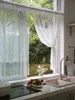 Vorhangvorhänge 2021 Europäische weiße Spitze Quaste Elegante Tüllvorhänge für Badezimmerschrank Küche Kaffeefenster Valance Dekor