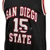 Nikivip San Diego State College Kawhi Leonard # 15 Maillot de basket-ball rétro rouge noir Cousu pour hommes Maillots personnalisés avec n'importe quel numéro